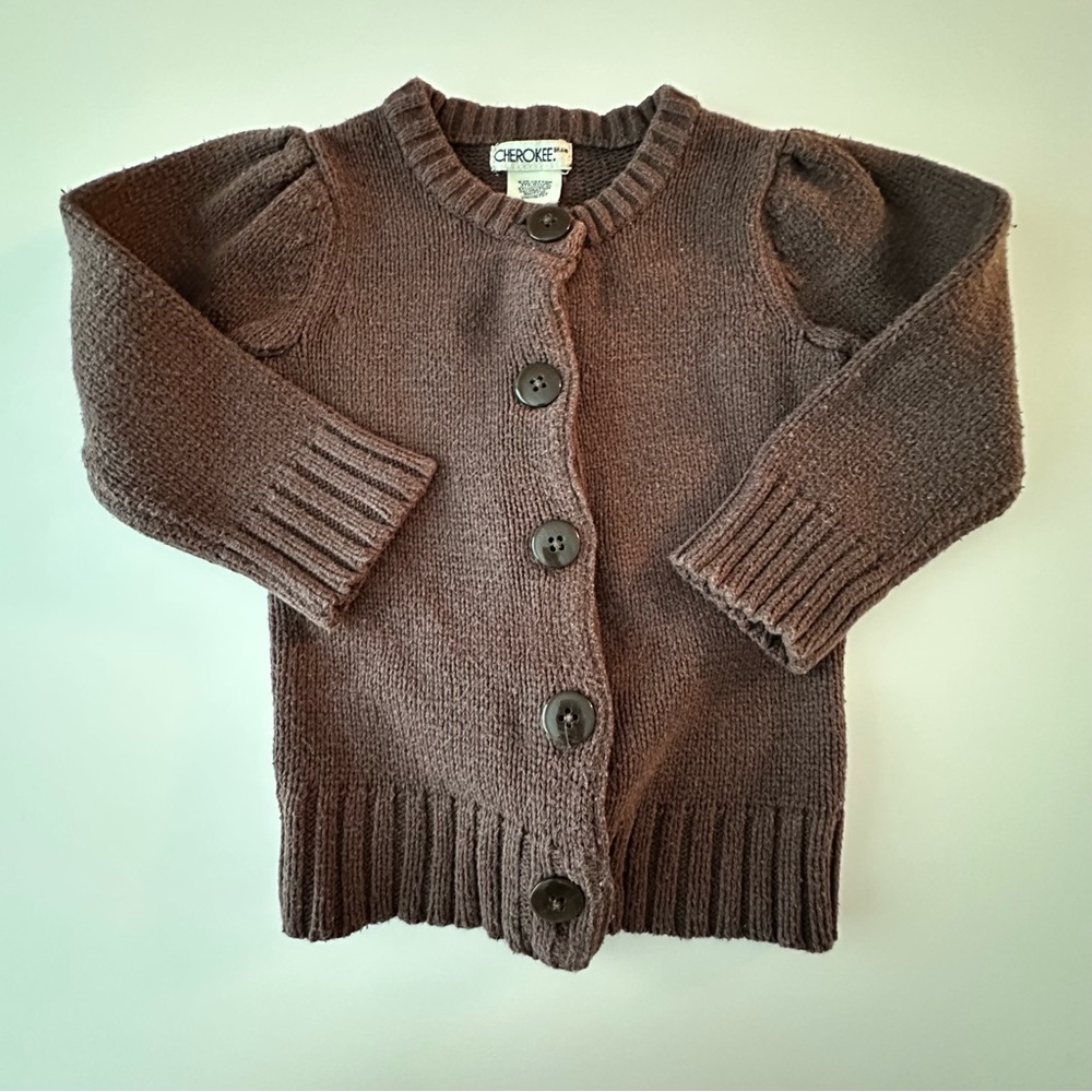 Cherokee Chocolate Brown Kids Cardigan 18M